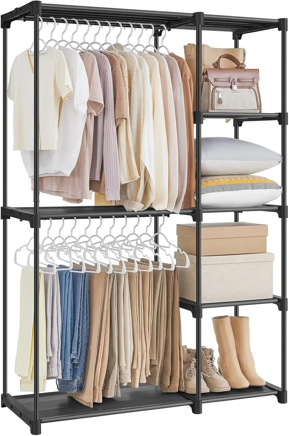 

Portable Closet, Freestanding Closet Organizer, Clothes Rack with Shelves, Hanging Rods, Storage Organizer,for Cloakroom,Bedroom