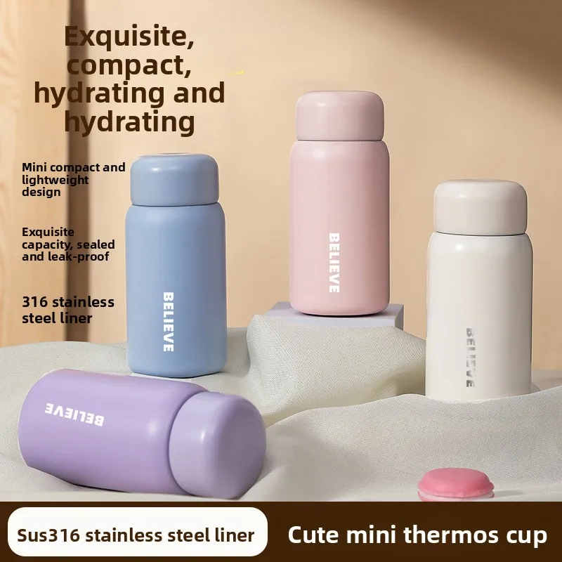 

Vacuum 316 stainless steel mini thermos mug high value pocket mug student thermos mug simple ins feng shui mug