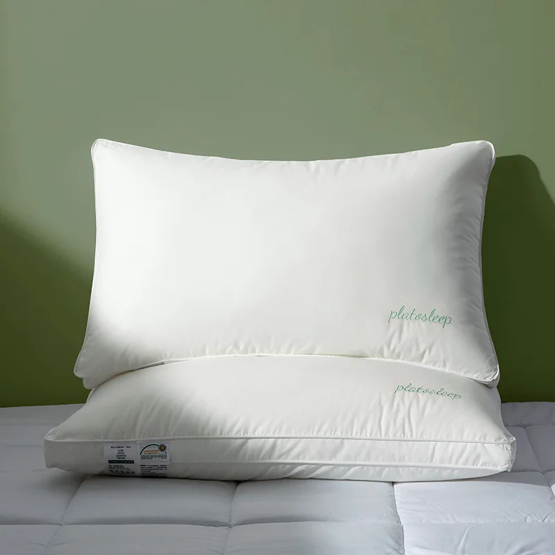 1PCS cotton pure white hotel home soft pillow to help sleep pure cotton cervical spine sleeping pillow