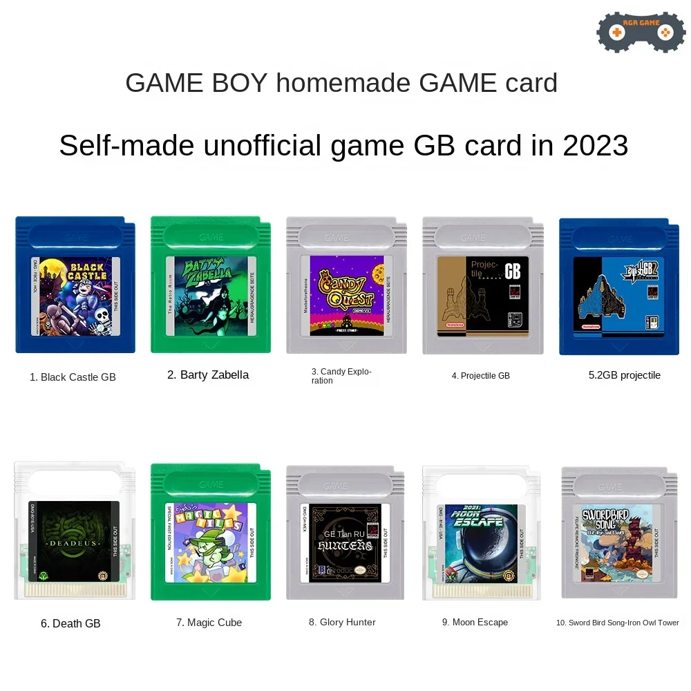 GAMEBOY GB 게임 카드, 휴대용 게임 싱글 카드, 배터리 메모리, 영어 2023, 자체 제작 영어 게임