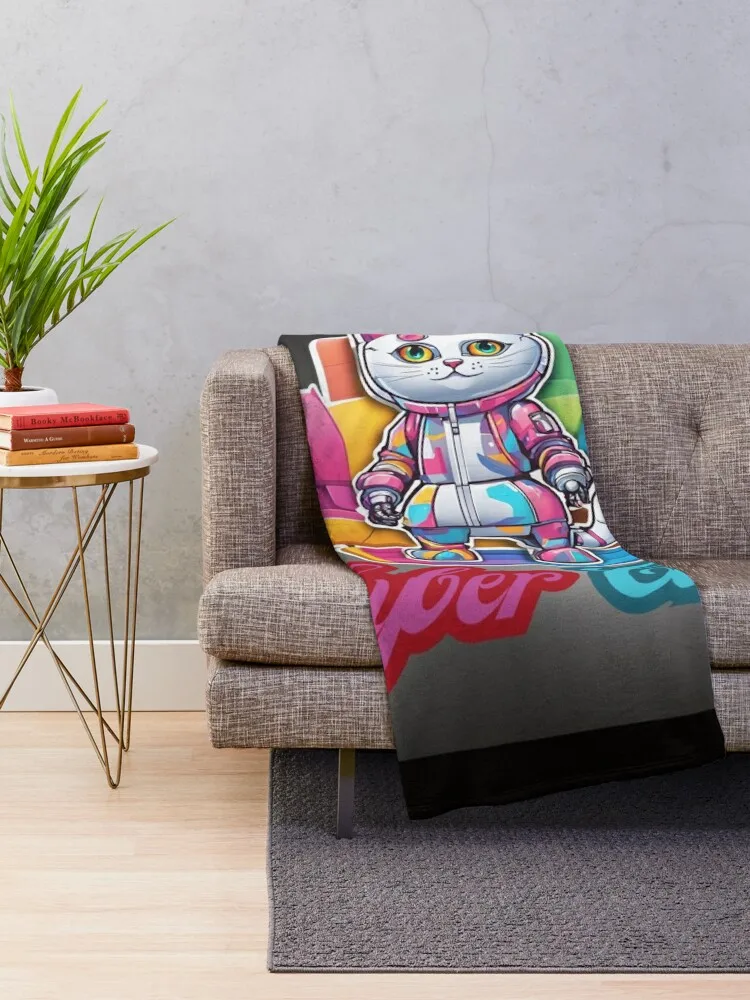 Cyber Cats - Cyber Cat 9 Throw Blanket Luxury Throw Blankets Sofas Of Decoration Soft Plaid For Sofa Thin Blankets