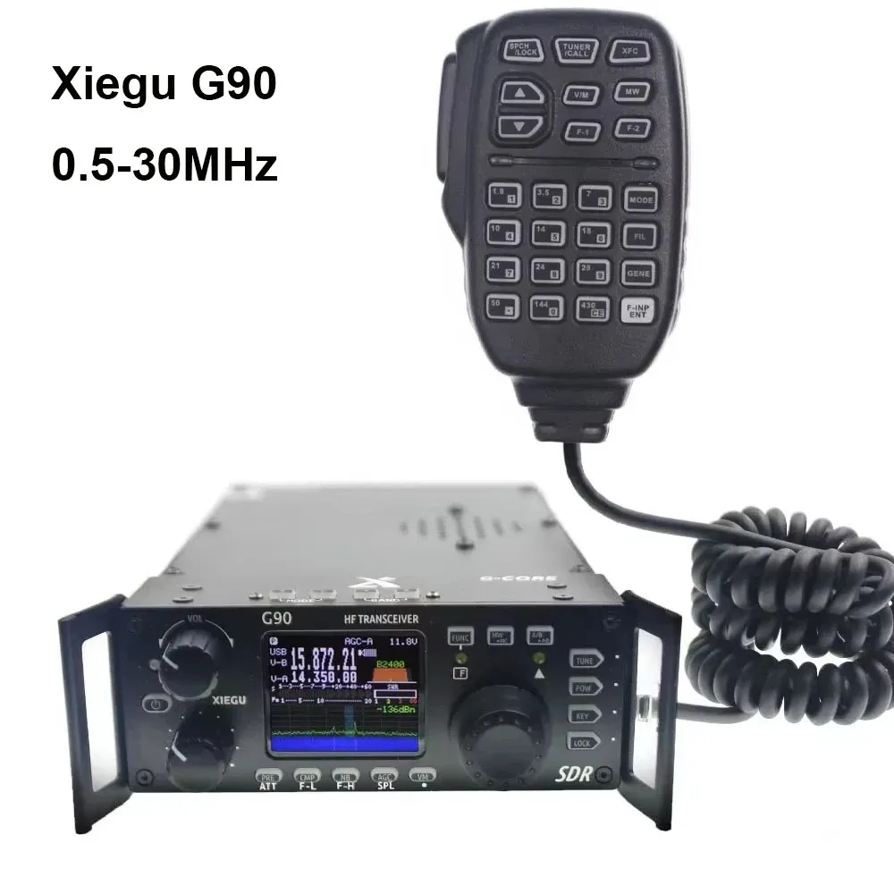 Xiegu G90 0.5-30MHz HF Amateur Radio 20W SSB/CW/AM/FM SDR Structure with Built-in Auto Antenna Tuner HF Transceiver