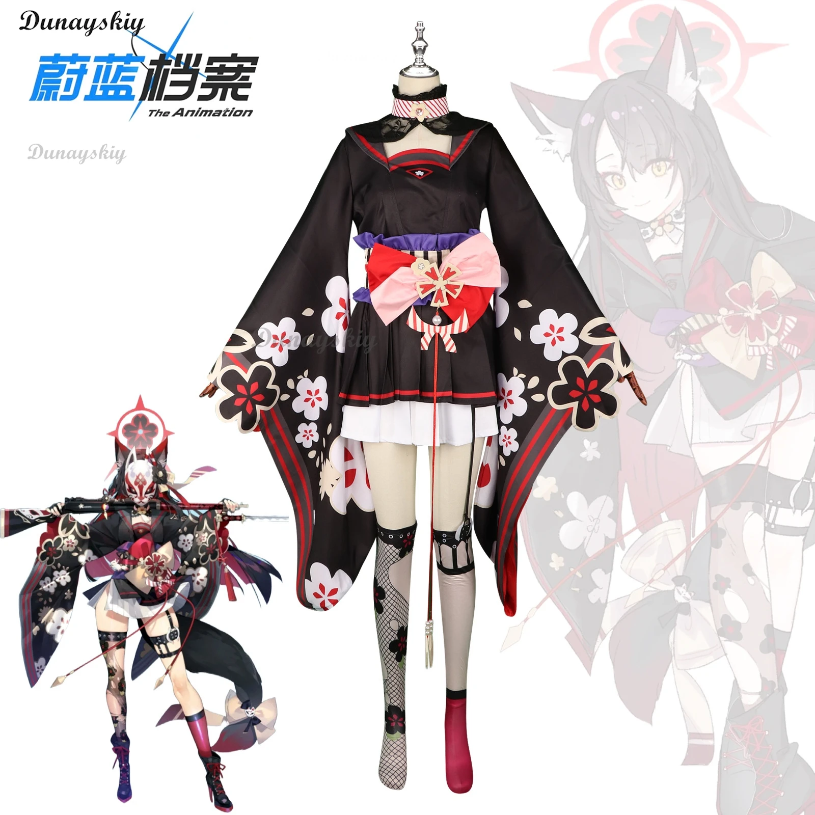 Gioco Blue Archive Wakamo Costume Cosplay parrucca maschera Costume Cosplay Kosaka Wakamo Cosplay Kimono e scarpe Cosplay