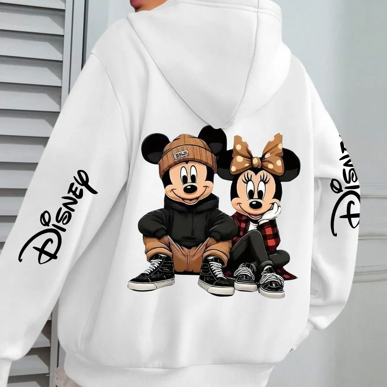 Disney Mickey und Minnie Cartoon Print Hoodies Herbst/Winter Herren- und Damen-Sweatshirts Paare Plus Size Loose Casual Pullover