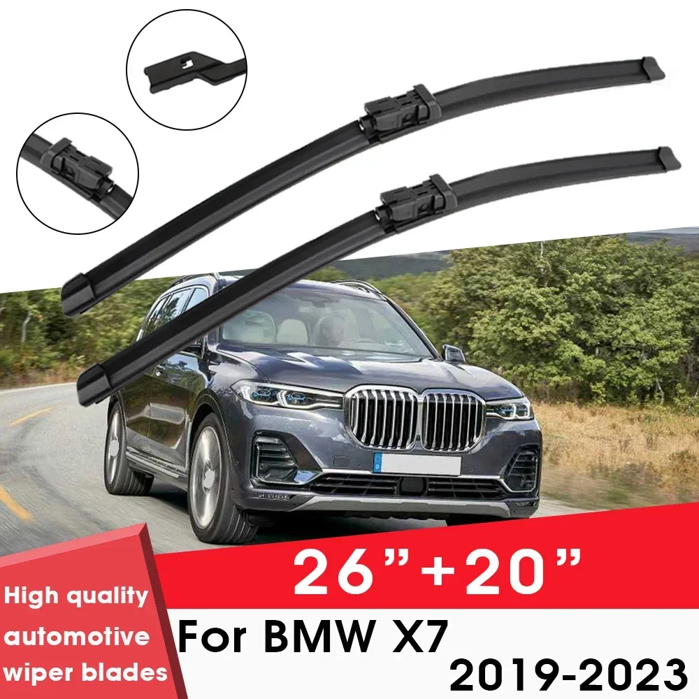 

Car Wiper Blade Blades For BMW X7 2019-2023 26"+20" Windshield Windscreen Clean Rubber Silicon Cars Wipers Accessories