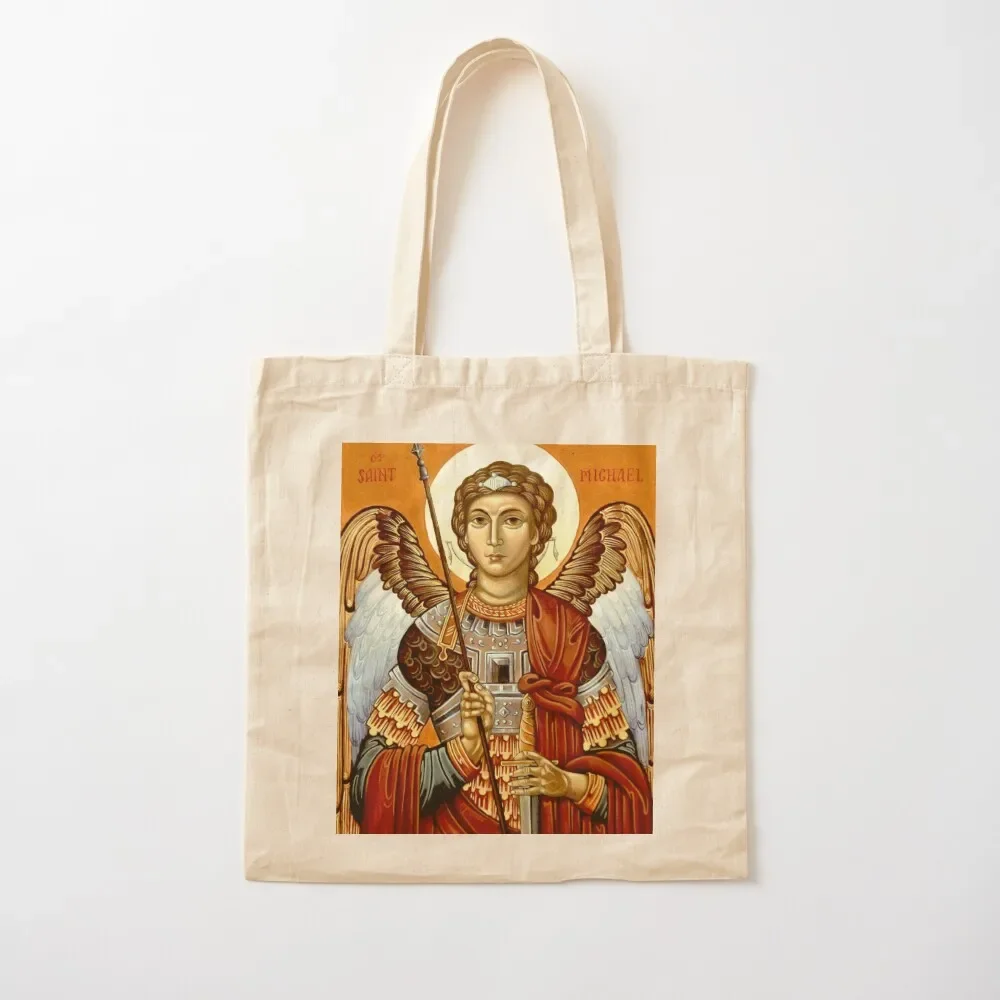 

Icon of the Archangel St Michael, Protector of the home, by Olga Bileski Tote Bag hand bag bags woman 2025 Tote Bag