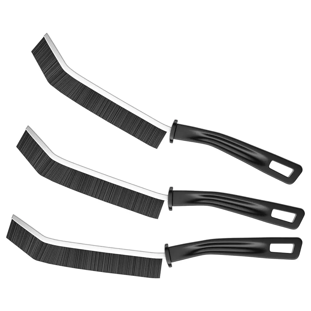 

Набор из 3 черных щеток для чистки щелей с жесткой щетиной для дома, кухни, ванной, оконных направляющих, раковин, плитки и швов