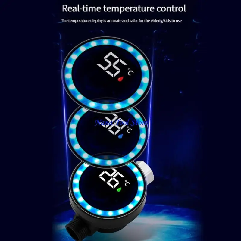 

31GJ Intelligent LED Faucet Thermometers Automatic Temperature Detection Displaying Color Light Simple Installs for Homes Safety