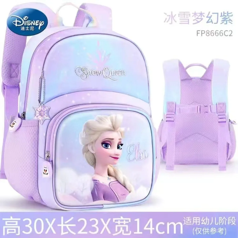 Mochila escolar Disney para niños y niñas de 3 a 6 años, mochila con hombros, Romance de hielo y nieve, princesa Elsa, dibujos animados