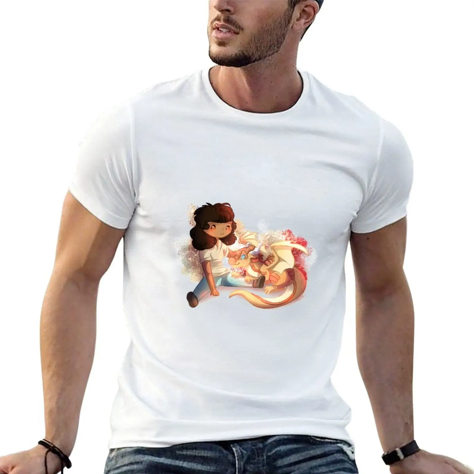 

Wren and Sky Wings of Fire Chibi T-Shirt t shirt man casual cotton t shirt pack t shirt custom print T-shirt