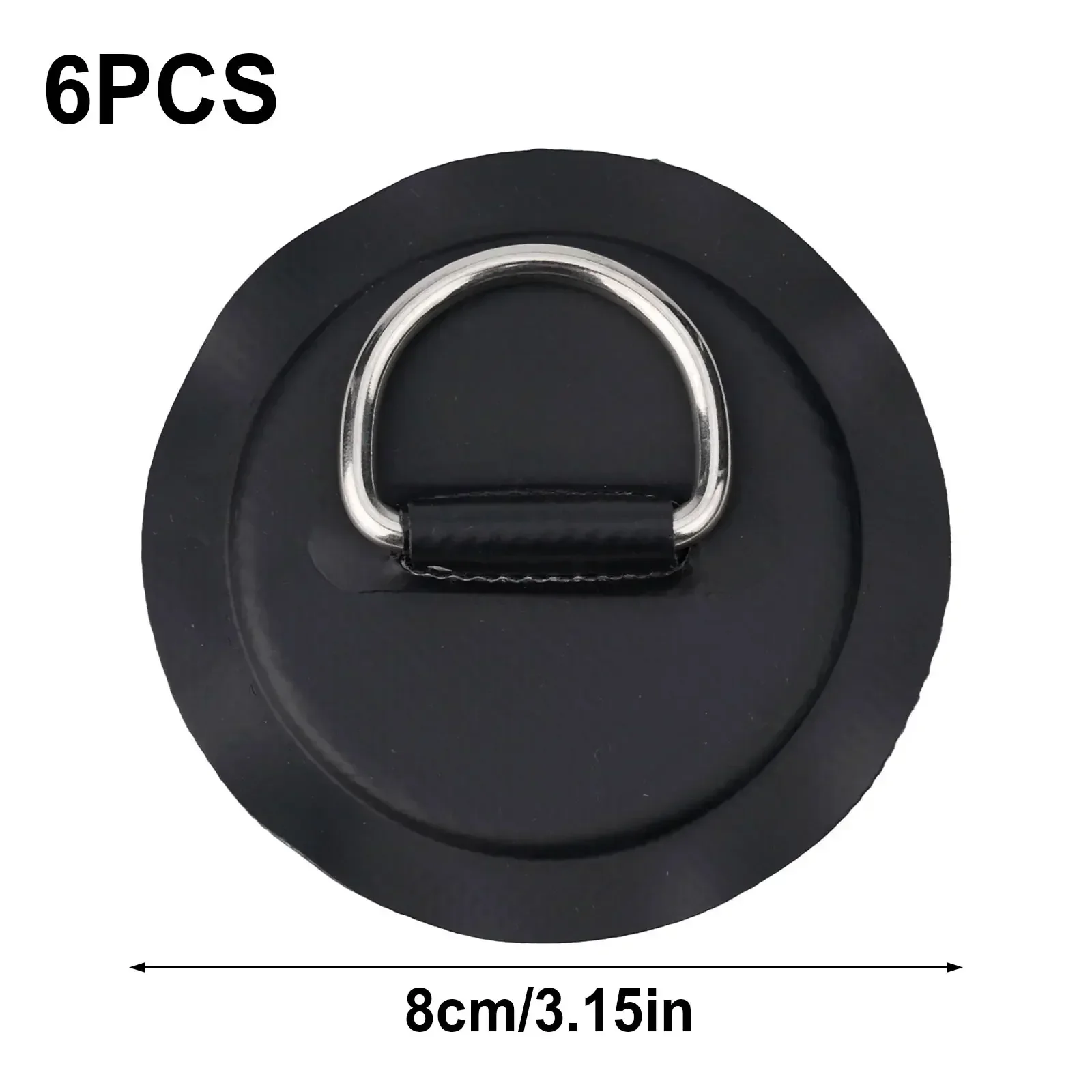 Practical Quality D Ring Pad 6 Pcs Accessories Black Dinghy Easy To Apply For Inflatable Boat PVC Stainless Steel