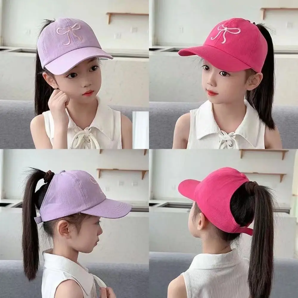 Korean Style Half Empty Top Hat Bow Shading Hat Summer Kid Sunhat No Top Beach Hat Anti-UV Sun Hat Children's Visor Hat Girls