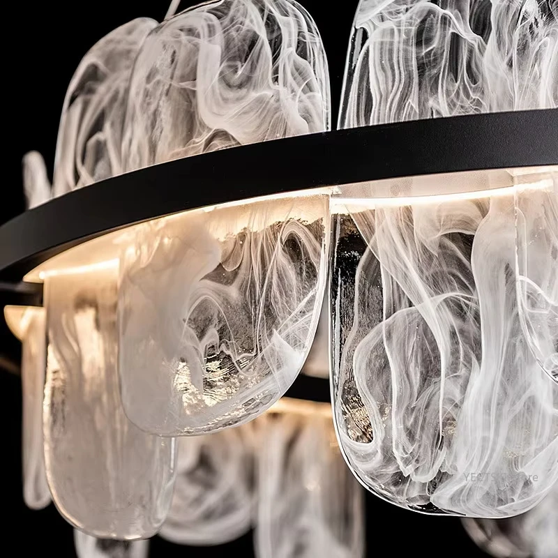 Postmodern All-copper Cloud Art Deco LED Chandeliers Lighting,Lustre Suspension Luminaire Lampen Fixture for Living Room