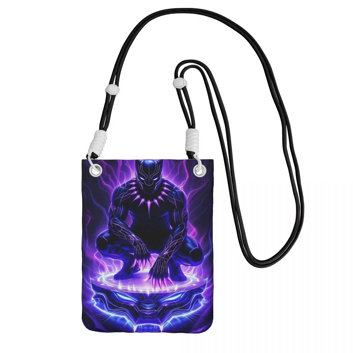 

Custom Casual Black Panther Mobile Phone Bag for Running Women Men Comics Small Crossbody Purse Smart Phone Wallet With Strap