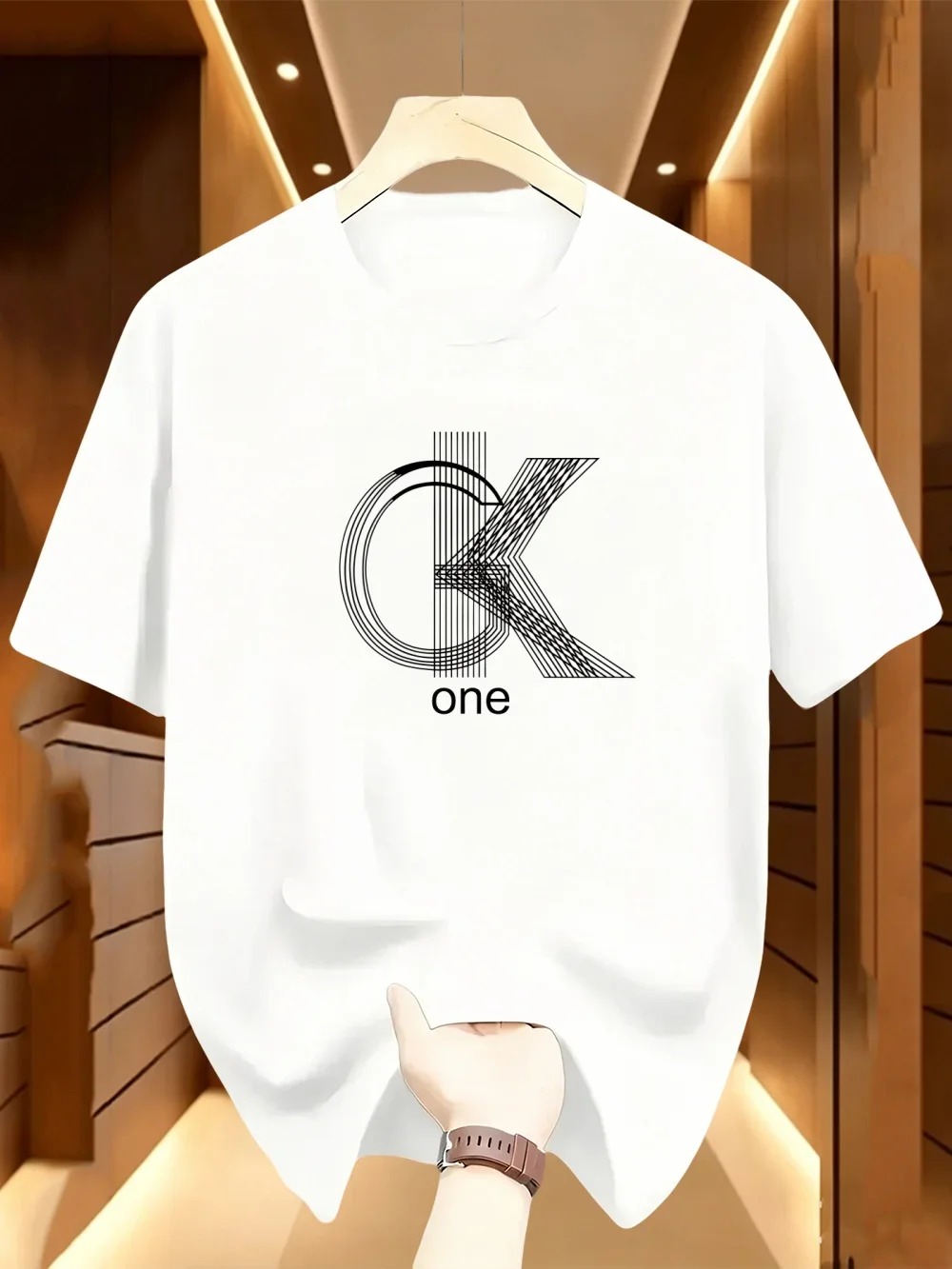 Men's Casual O Neck Short Sleeved T-shirt a Must-have for Summer, Fashionable Printed Sports Leisure Multifunctional Men's Shirt