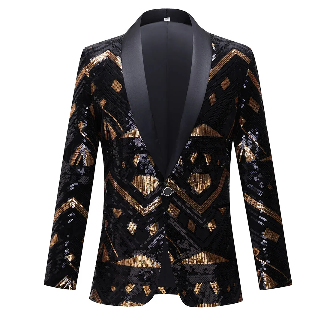 

Male Singer Concert Stage Evening Party Sequins Blazers Gold Black Slim Fit Suit Jackets Glitter Tuxedo For Host