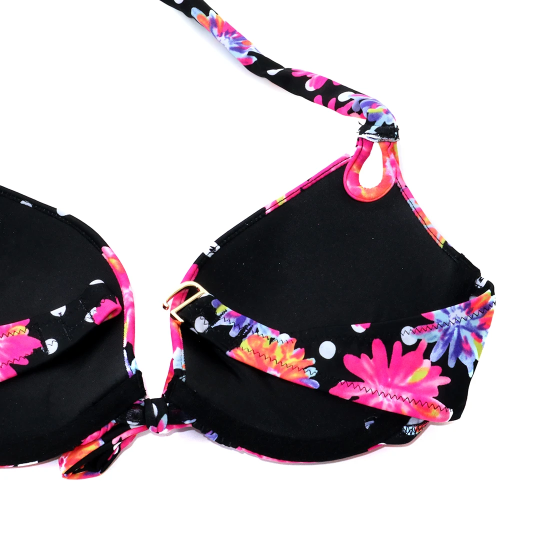 Women Swimsuit Black Triangle Sexy Halter CropTop Bikinis Set Secret Push Up Swimwear Beach Bathing Suit Wholesale