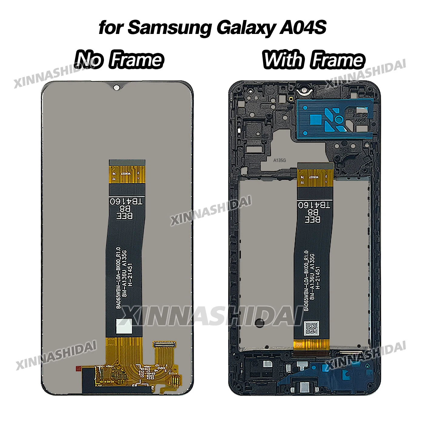 6.5" New Display For Samsung Galaxy A04S LCD Display Touch Screen Digitizer Assembly For Samsung A04S Display Replace,with Frame