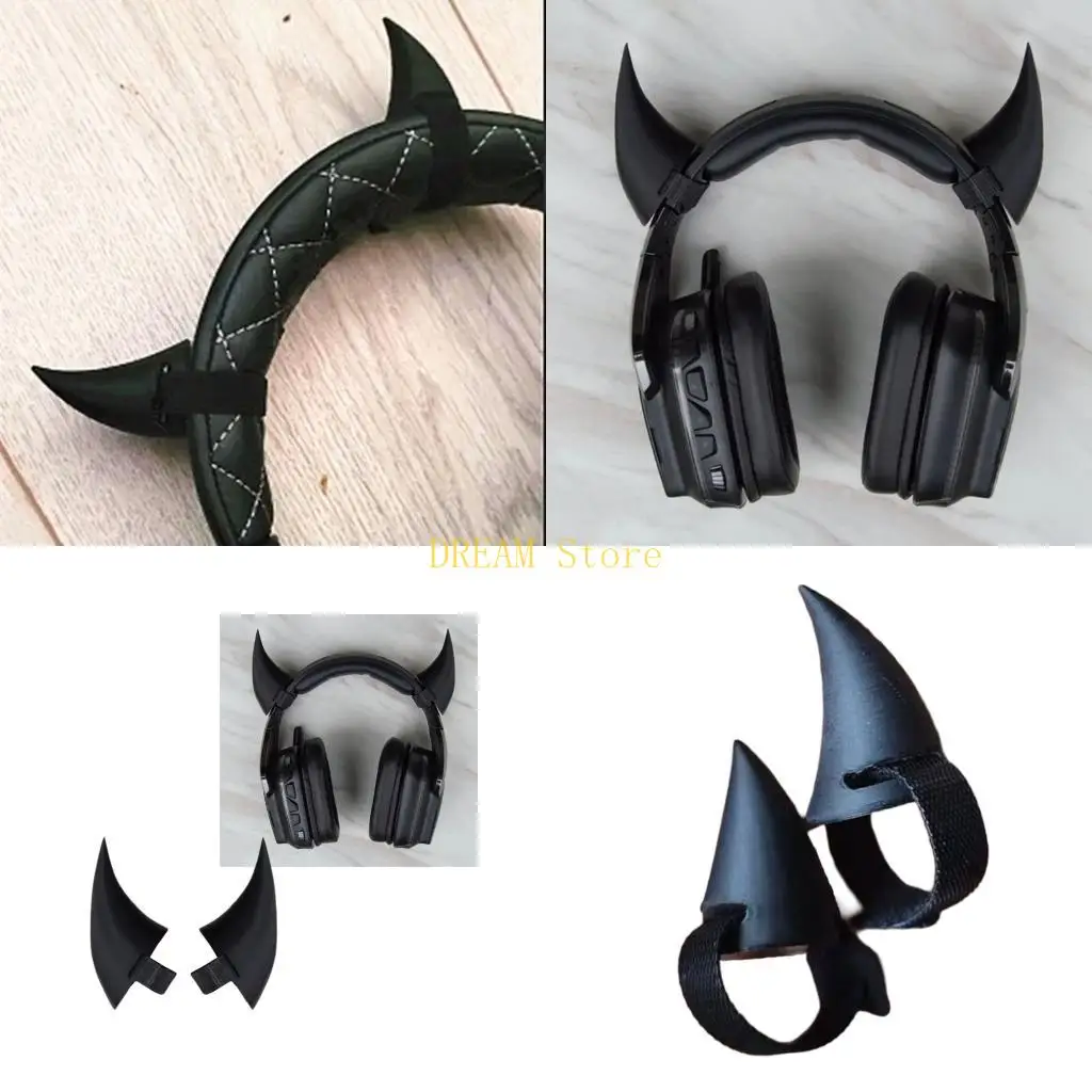 Plastic Devil Horn Headphone Accessories For Cosplays And Gaming Streamers Best Sale