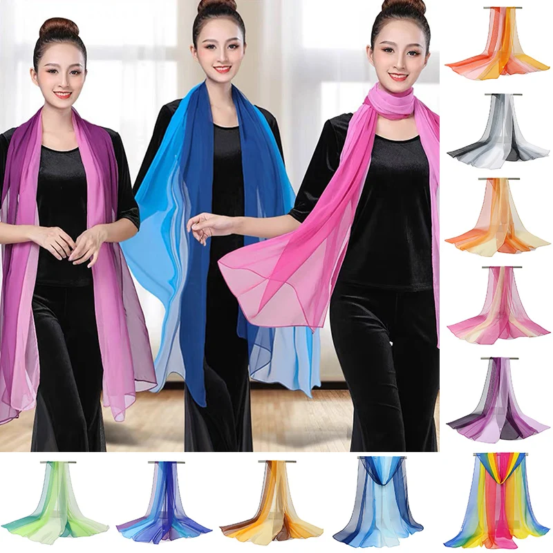 Fashion Gradient Color Solid Scarf Women Long Shawl And Wraps Summer Bandana Elegant 160x50cm