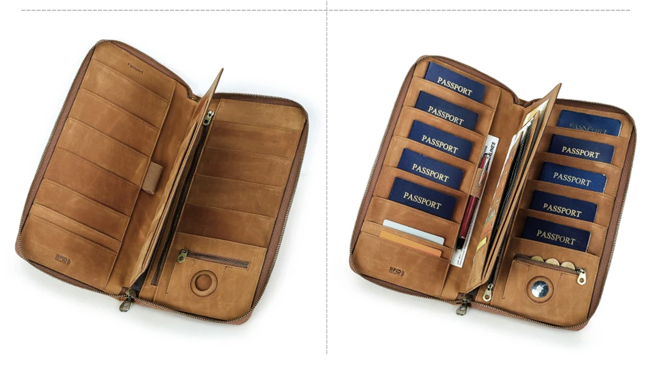 Reisepass-Etui, Familien-Reisepass-Halter, Dokumenten-Organizer, Kartenhalter, Clutch, RFID-Schutz, Diebstahlschutz, Verlustschutz – Detail 7