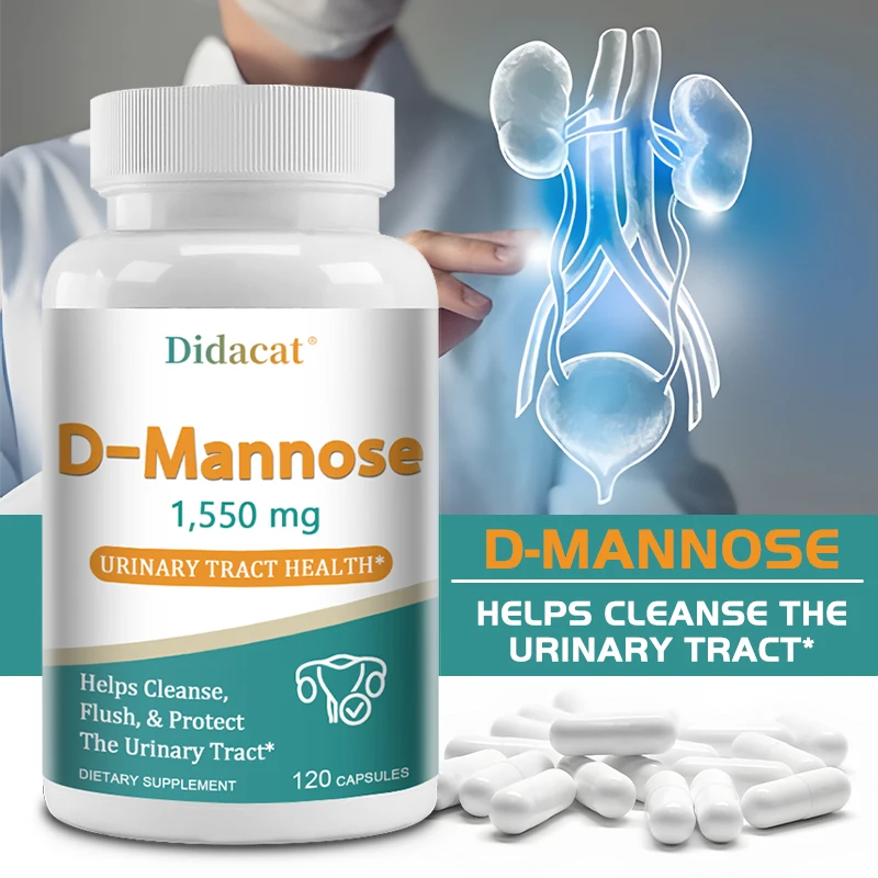 Potent 1550mg Mannose - Urinary Tract Health, Urinary Tract Flushing and Bladder Support Supplement for Men and Women