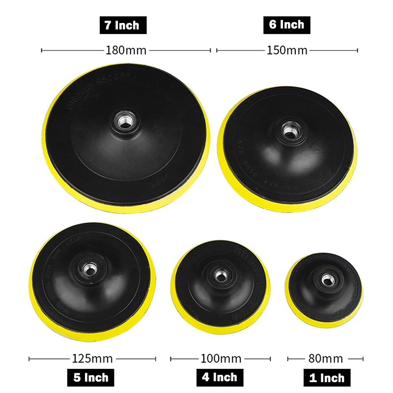 3/4/5/6/7 Inch Sanding Disc Backing Pad And Drill Rod M10 M14 Self-adhesive Sander Pad Electric Polishing Machine Accessories