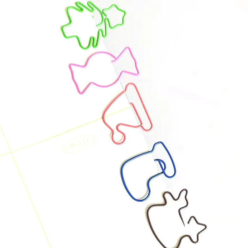 50/30pcs 크리스마스 트리 금속 소재 벨 엘크 모양 종이 클립 재미 있은 Kawaii 북마크 사무실 학교 편지지 마킹 클립