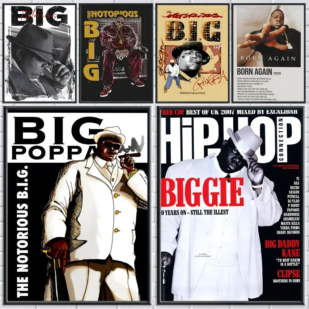 

B.l.G. Hip-Hop The N-Notorious Poster Trendy Aesthetic Wall Art Good Sticker Printed on PP Paper for Living Room Bar Decoration