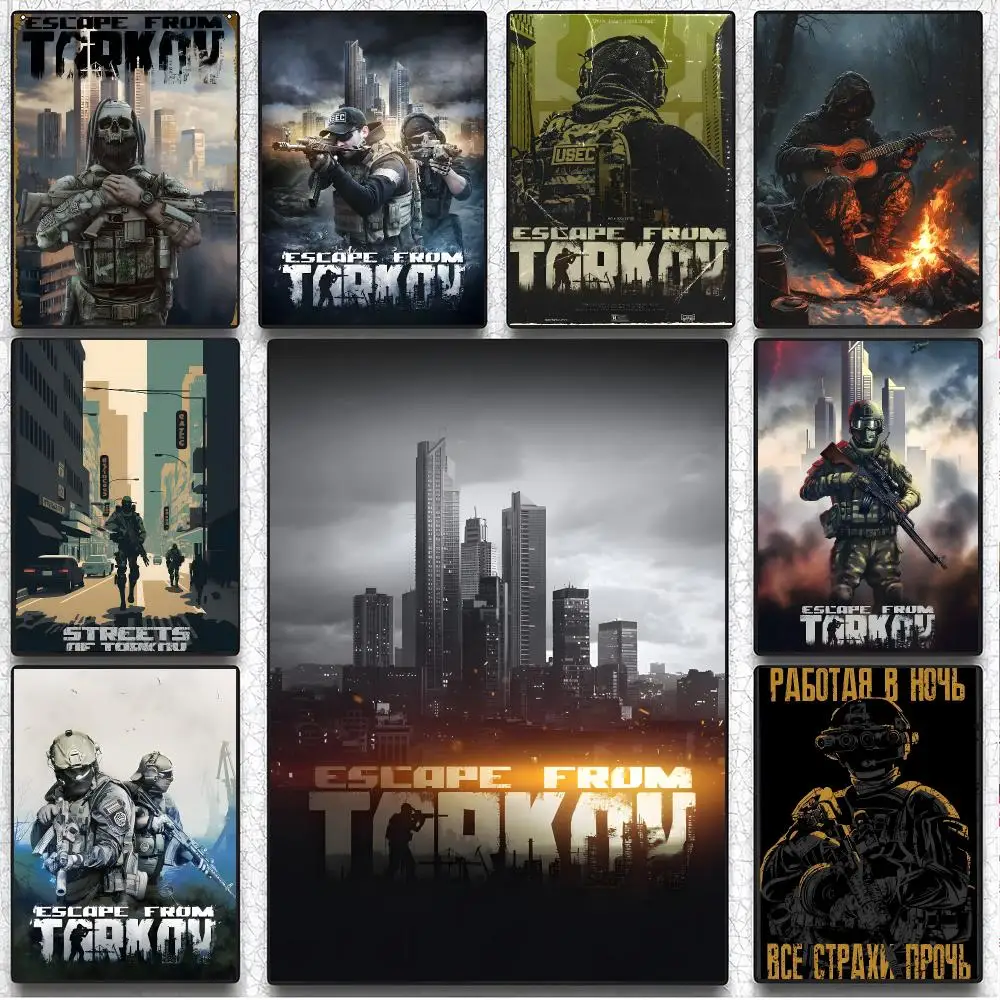 game shooter E-Escape from Tarkov Poster Artistic Instant Peel-Off Wall Decor Atmosphere Setter for Bedside & Shared Room