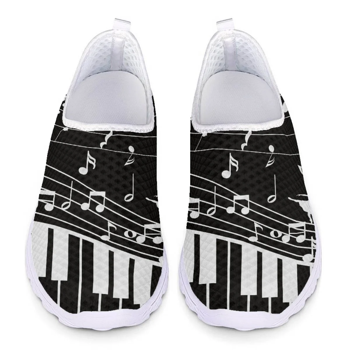 Piano with Music Note Design Women Summer Flats Shoes Casual Sneakers Slip on Beach Walking Lazy Loafers for Girls Woman Outdoor