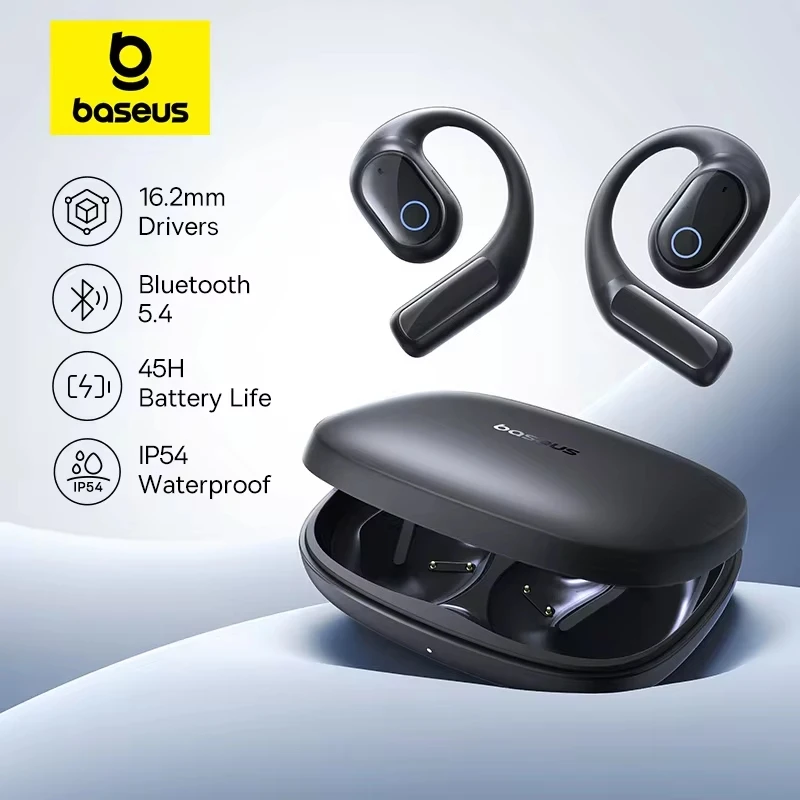 Baseus Eli 10i Fit Open-Ear-Kopfhörer, Ohrbügel, kabellose Bluetooth 5.4-Kopfhörer, IP54, wasserdicht, Luftleitungs-Sport-Ohrhörer