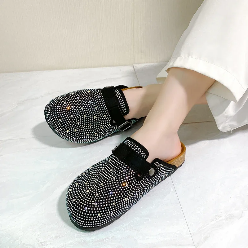 New Crystal Chunky Outdoors Mules Women Slippers Summer Clogs House Slippers Luxury Slides Casual Beach Designer Flip Flops