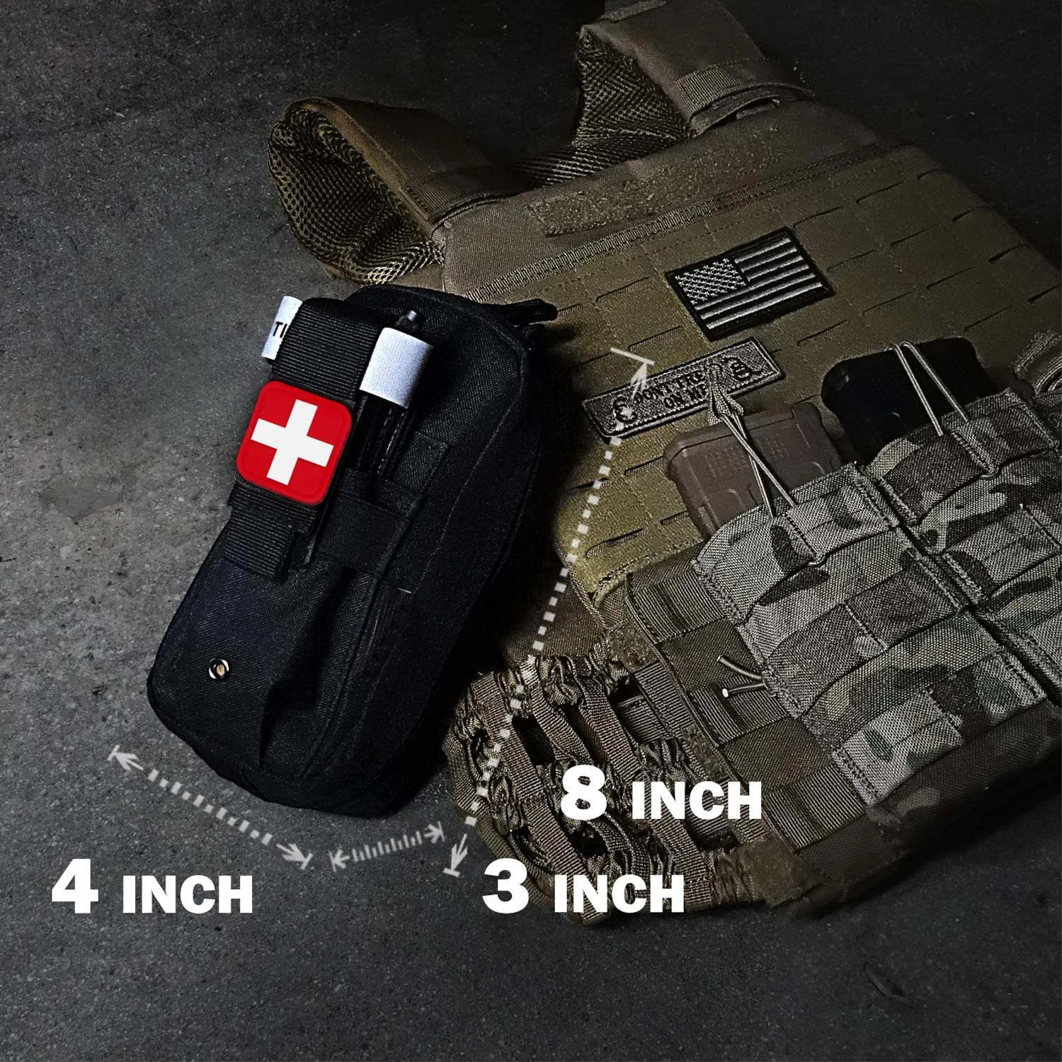 Molle Medical Pouch Tourniquet Holder Tactical First Aid Pouch Trauma Kit IFAK Pouch Emergency EMT Med Kit for Camping Hiking