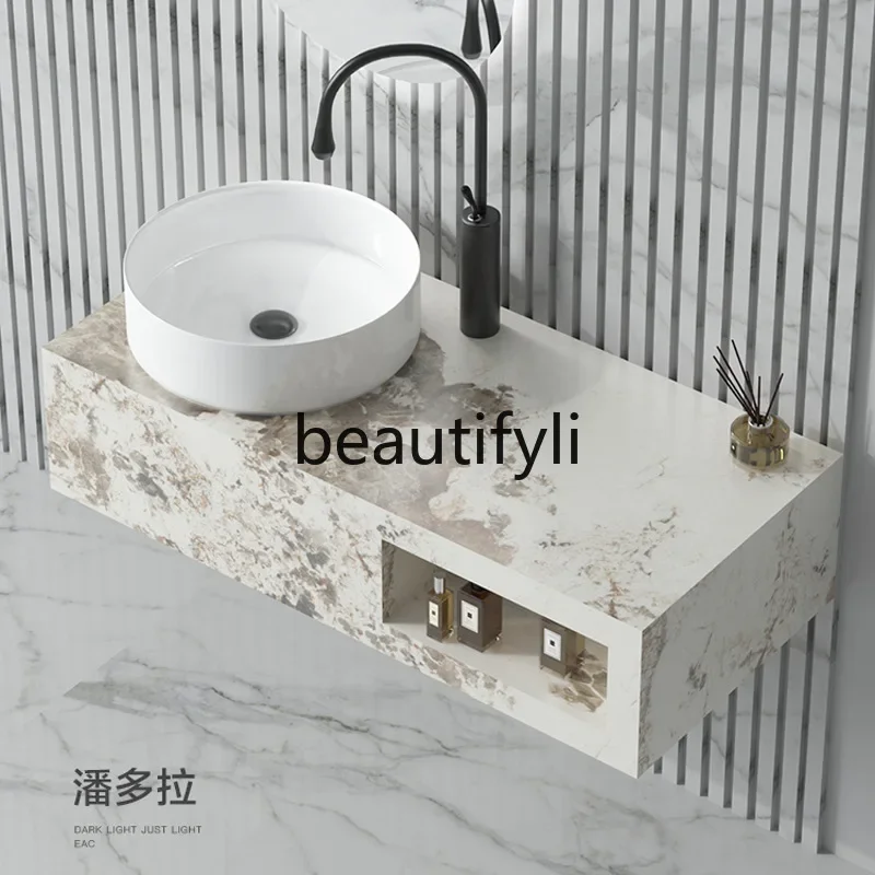 

Luxury stone rock slab bathroom cabinet wash basin wall-mounted washbasin toilet washbasin bathroom cabinet original designer