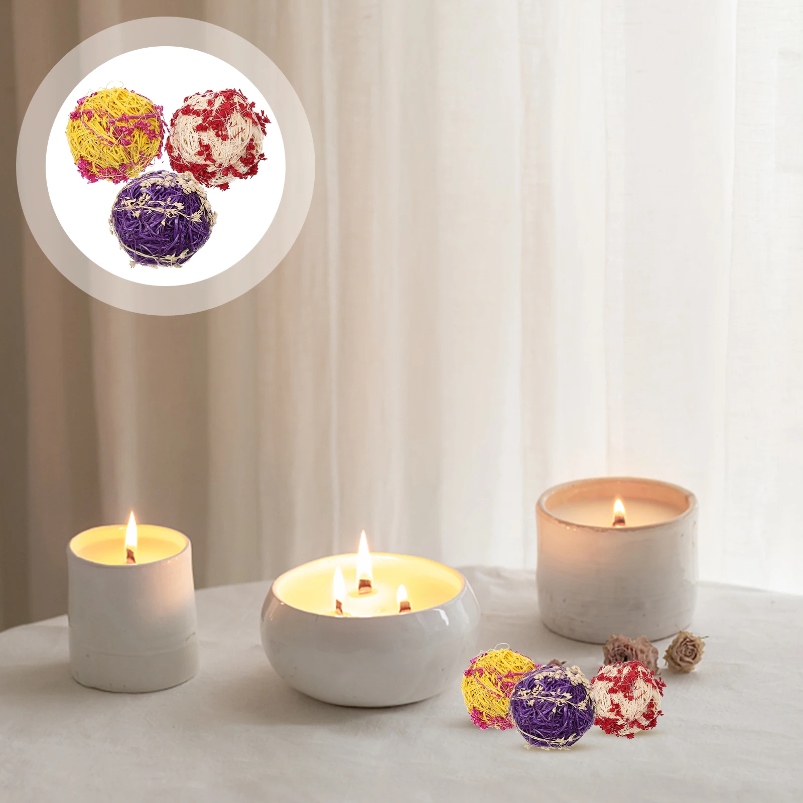 

15Pcs Rattan Balls Decorative Ornaments Wedding Party Table Centerpiece Vase Bowl Filler Crafts DIY Home Decor Photography Props