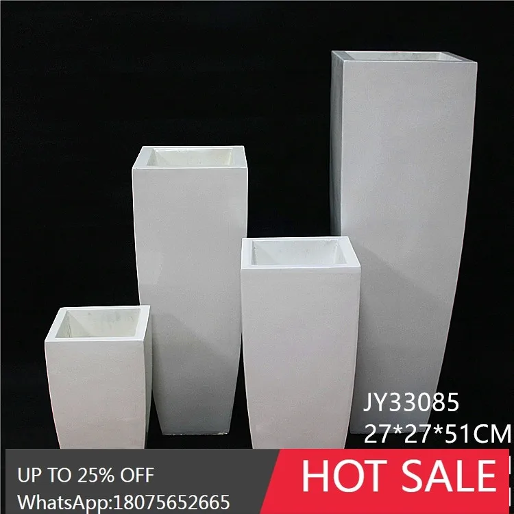 HLZ Simple Square Floor Magnesium Oxide Large Vase Home Simulation Gardening Sales Office Road Guide Decoration