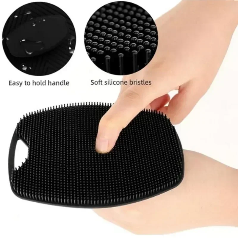 1Pc Soft Silicone Exfoliating Brush Rub Back Brush Body Cleansing Scrubber Brushes Shower Gentle Massage Brush Bath Supplies