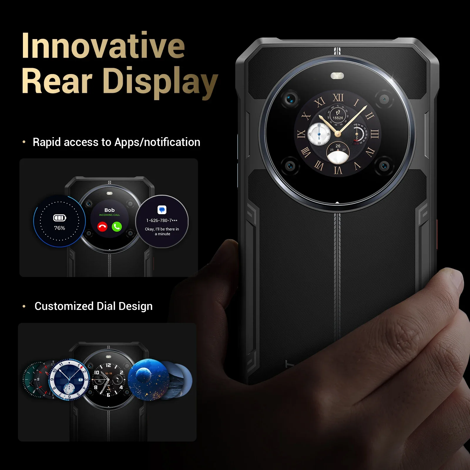 FOSSIBOT F109S هاتف ذكي متين بقدرة 10600 مللي أمبير في الساعة 6.745 بوصة HD + Android 15 24(6+18)GB + 256GB 50MP NFC/GPS 18W 4G معرف الوجه شاشة مزدوجة