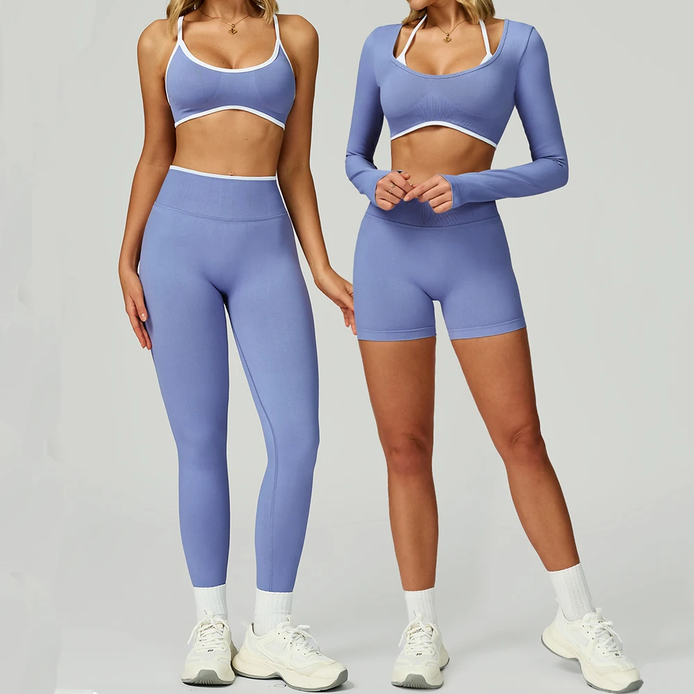 

Seamless Yoga Suit 2PCS Sports Set Sportswear Women Sports Bra High Waist Leggings Shorts Outfit Gym Set Fitness Workout Clothes