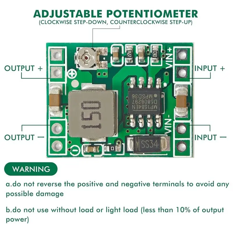 20Pcs MP1584EN Buck Converter DC-DC Step Down Adjustable 3A Mini Power Module 24V To 12V 9V 5V 3V DIY Ultra-Small LM2596-AA26