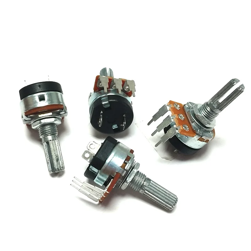 2PCS RV16S Single Potentiometer WHT148 with switch 20mm B5K B10K B50K  B500K For Amplifier Audio 5k 10k 50k 500k