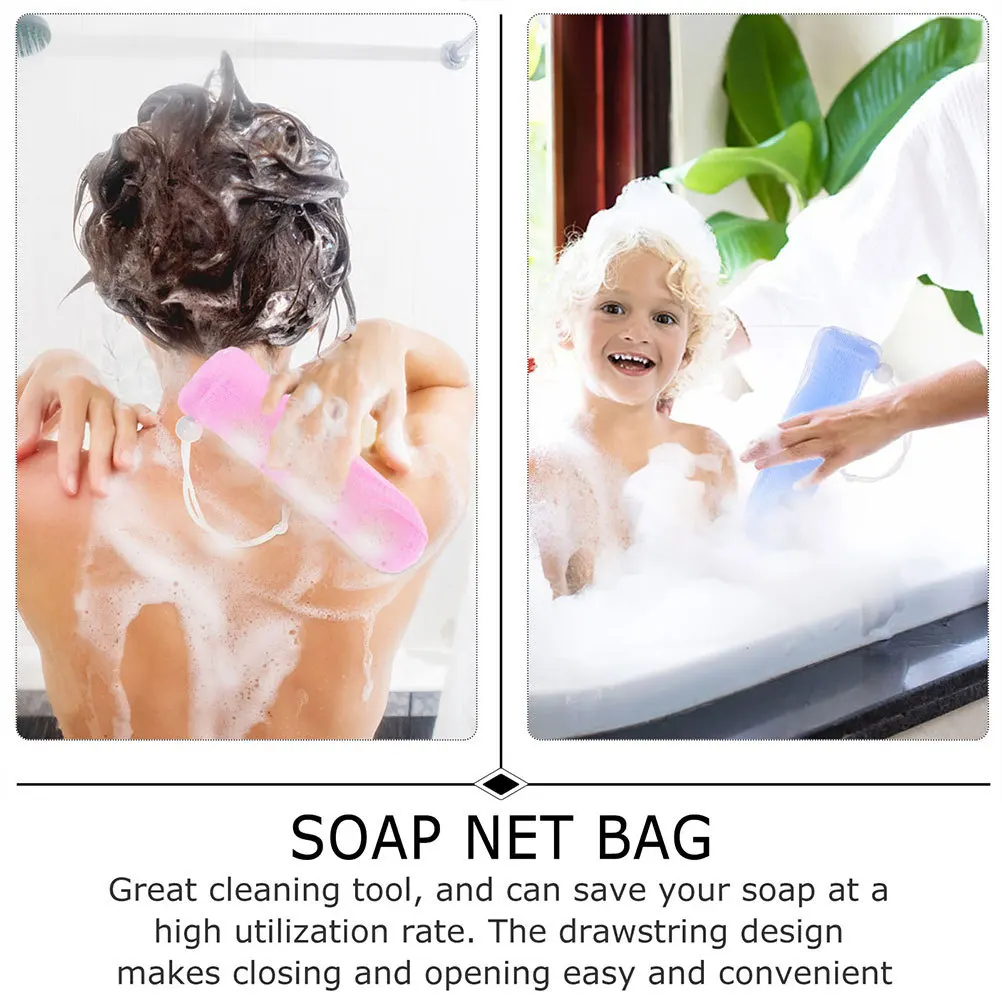 

12pcs Pouch For Soap Foaming Scrubbing Reusable Storage Eco Friendly Shower Net Facial Cleanser Body Wash