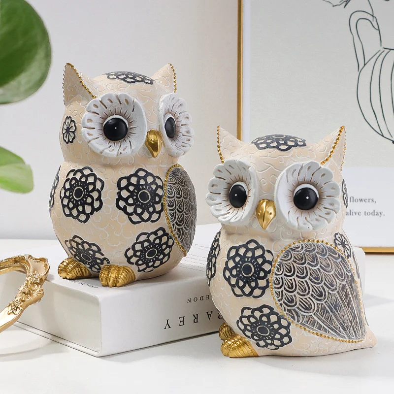 Nordic pattern owl ornaments creative and personalized animal tabletop decorations home soft decoration window decoration props