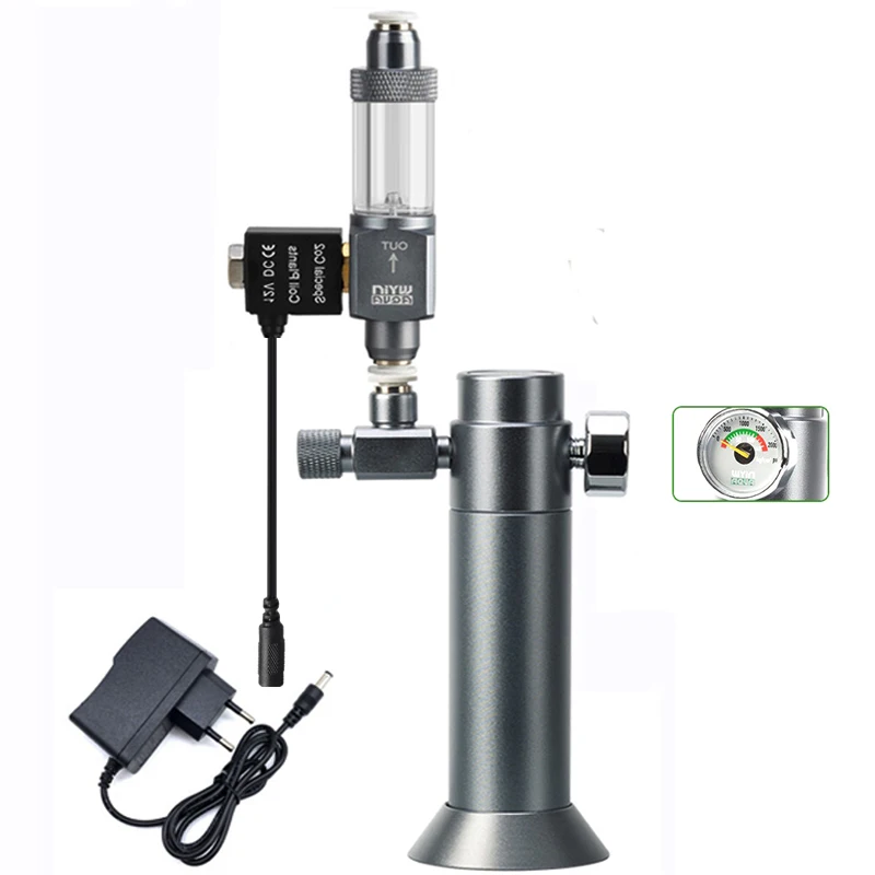 Aquarium DIY CO2 Regulator Solenoid Valve Bubble Counter CO2 Small Gas Bottle 3-8UNF Fish Tank CO2 Pressure Reducing Valve - Image 2