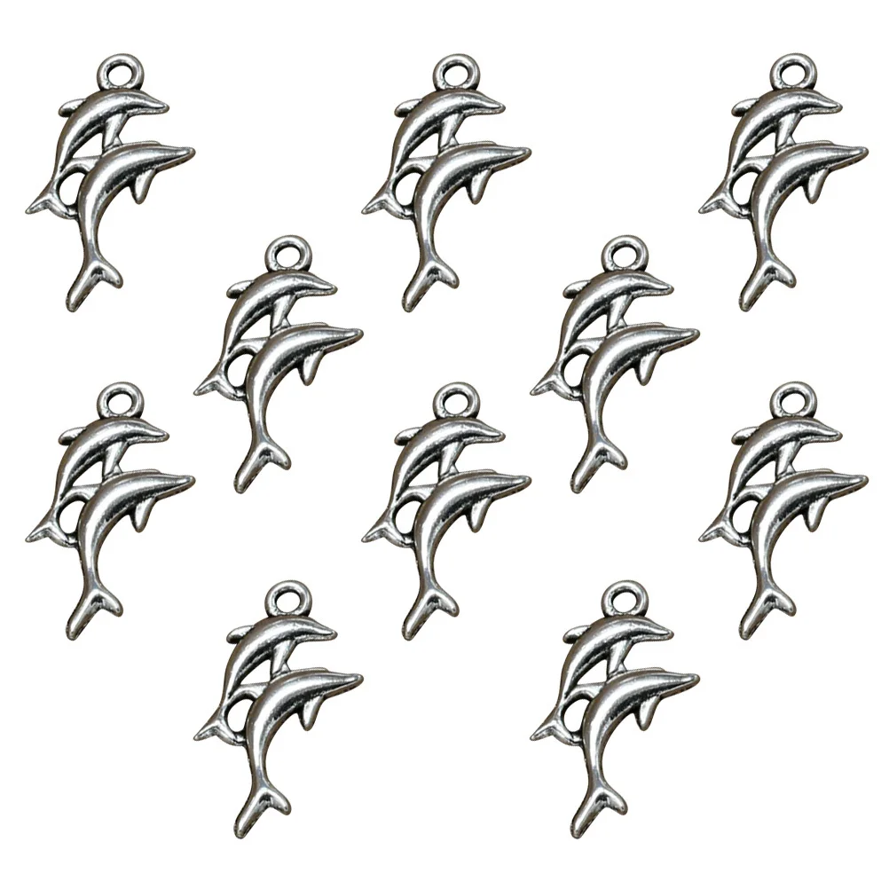 

20Pcs Alloy Double Dolphin Pendant Charms Perfect for DIY Necklace Bracelet Jewelry Making Accessories Alloy Pendant Charm