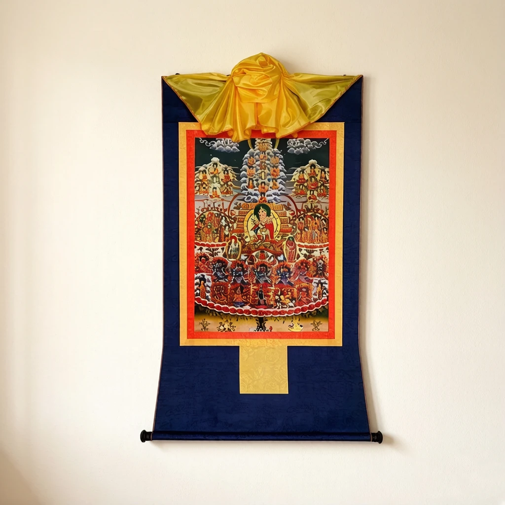 Buddhist temple decoration family worship Thangka painting Guru Rinpoche Padmasambhava buddha Altar Thang-ga