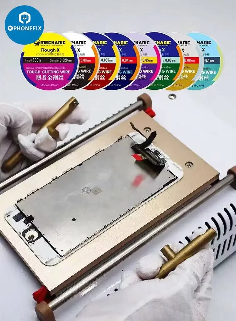 10PCS 5PCS meccanico filo da taglio in acciaio speciale ad alta durezza per strumenti di separazione dello schermo LCD del telefono cellulare 0.028 0.04 0.08mm 200M