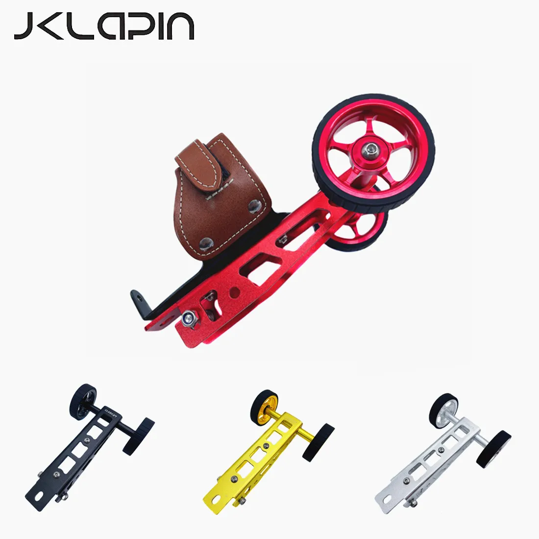 JKLapin Litepro Folding Bike Easy Wheel Push Parking Rack Trailer Rack Stand Aluminum Alloy Push Wheel For Birdy