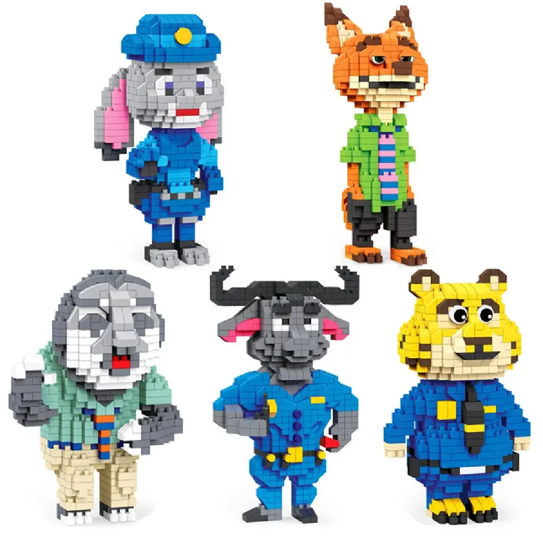 

Disney Mini Blocks Cartoon Characters Judy Hopps Nick Fox Chief Bogo Figures Mode Micro Building Bricks Toys For Christmas Gift